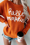 Hello Pumpkin Sweater - Restock Preorder - Please select the colors and sizes you would like ordered and select $5 shipping or free pickup upon checkout