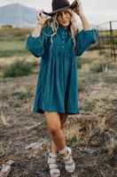 Cassidy Corduroy Lantern Sleeve Dress - Restock Preorder - Please select the colors and sizes you would like ordered and select $5 shipping or free pickup upon checkout