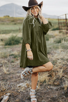 Cassidy Corduroy Lantern Sleeve Dress - Restock Preorder - Please select the colors and sizes you would like ordered and select $5 shipping or free pickup upon checkout