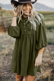 Cassidy Corduroy Lantern Sleeve Dress - Restock Preorder - Please select the colors and sizes you would like ordered and select $5 shipping or free pickup upon checkout