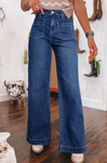 Wide Leg Pocketed High Waist Jeans - Restock Preorder - Please select the sizes you would like ordered and select $5 shipping or free pick up upon checkout