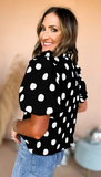 Dottie Ruffle Blouse - Restock Preorder - Green ship to us date 3/5, Black & Rose ship to us date 3/20