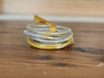 Silver & Gold Glitter Plastic Bangle Bracelet Set